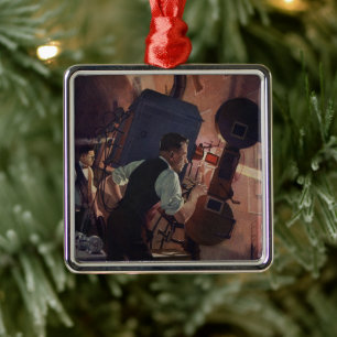 Kino-Projektionist, Vintage-Unternehmen Silbernes Ornament
