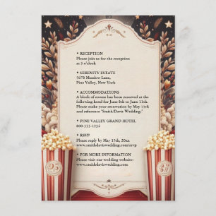 Kino Retro Movie Ticket am beliebtesten Hochzeit Begleitkarte