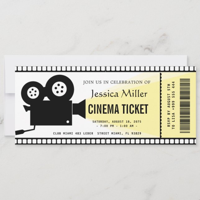 Kino-Ticket-Einladung Einladung (Vorderseite)