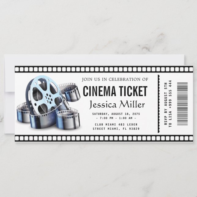 Kino-Ticket-Einladung Einladung (Vorderseite)