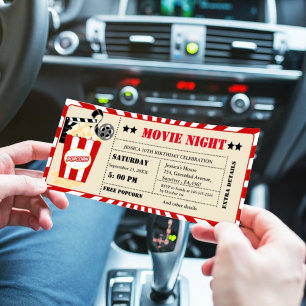 Kino-Ticket Geburtstagsfeier im Stil der alten Zei Einladung