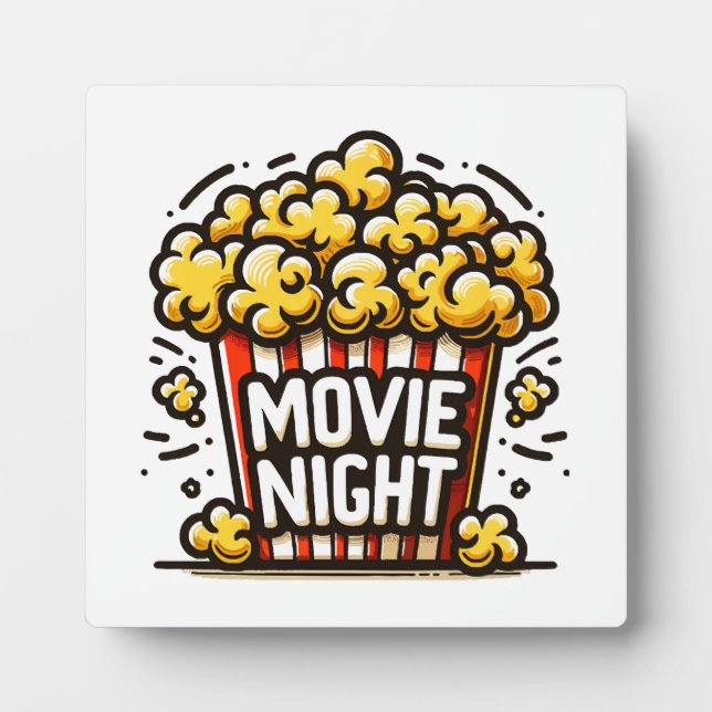 Kinoabend Delight Playful Popcorn Fotoplatte (Vorderseite)