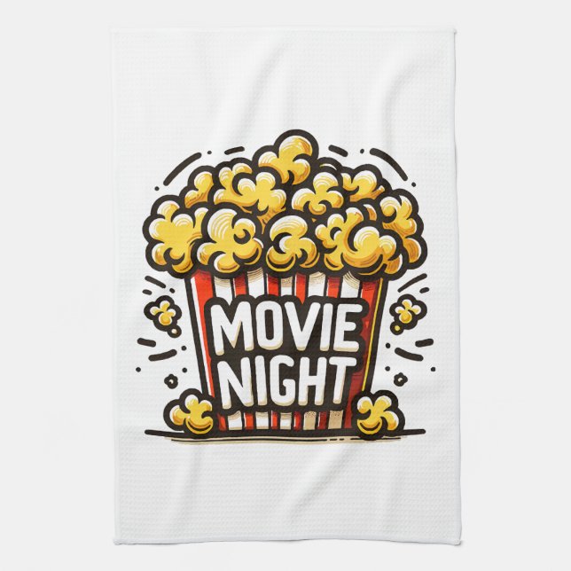 Kinoabend Delight Playful Popcorn Geschirrtuch (Vertikal)