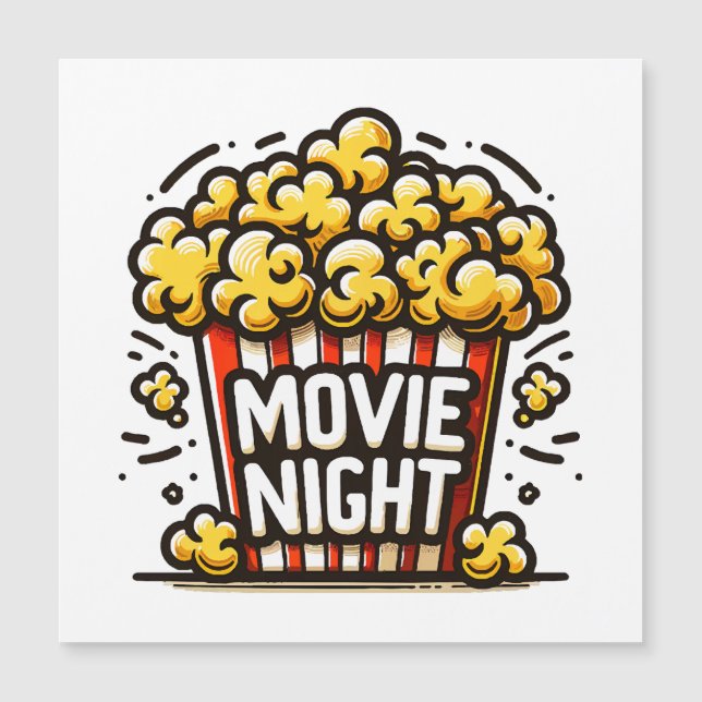 Kinoabend Delight Playful Popcorn Magnetkarte (Vorderseite)