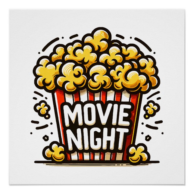 Kinoabend Delight Playful Popcorn Poster (Vorderseite)