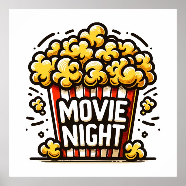 Kinoabend Delight Playful Popcorn Poster (Vorne)