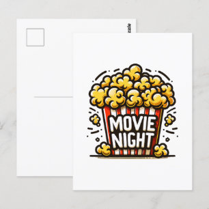 Kinoabend Delight Playful Popcorn Postkarte