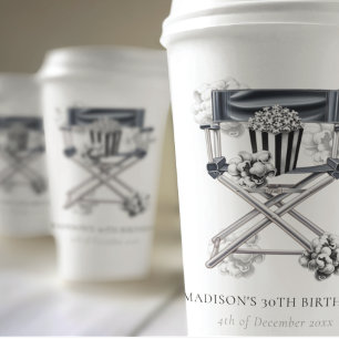 Kinoabend Erwachsene Geburtstag Personalisiert Pappbecher