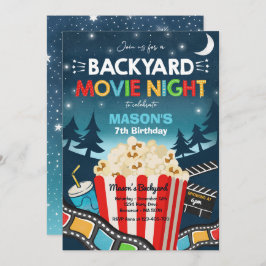 Kinofilm "Backyard Night Birthday Movie" unter dem Einladung