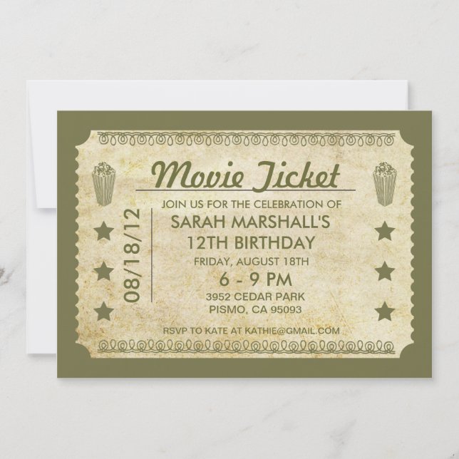 Kinokarte Einladung (Vorderseite)