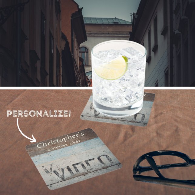 Kinoliebhaber im Stil eines urbanen Loftes Rechteckiger Pappuntersetzer (Von Creator hochgeladen)