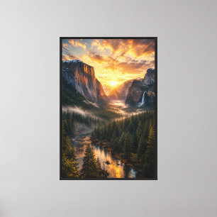 Kinomisches Leinwandbild Sonnenaufgang Yosemite Va Leinwanddruck