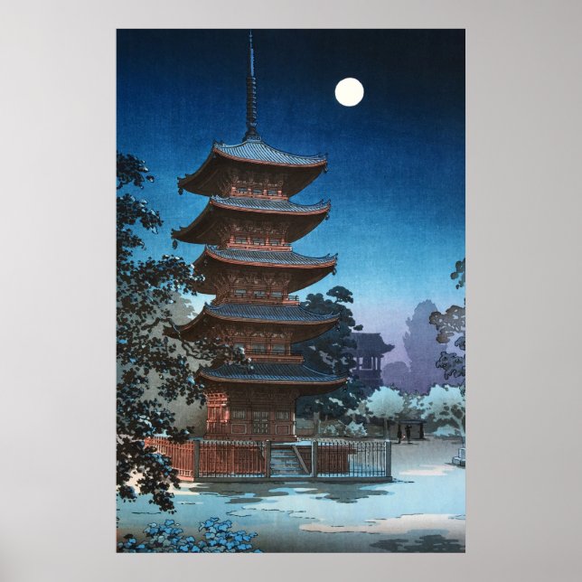 Kinryuzan Temple in Asakusa von Tsuchiya Koitsu Poster (Vorne)