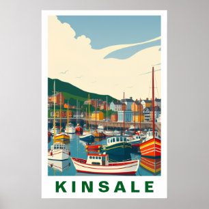 Kinsale Hafen Irland Vintage Reise Kunst Poster