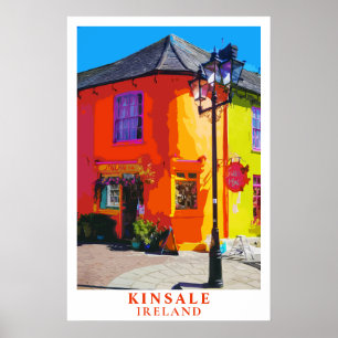Kinsale Irland Reiseplakat Farbige Stadt Kunst Poster