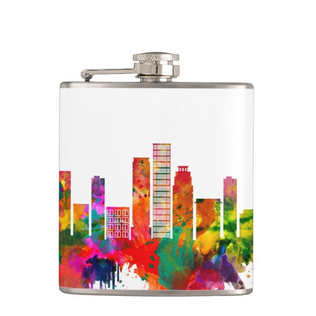 Kinshasa DR Kongo Skyline Flachmann (Vorderseite)