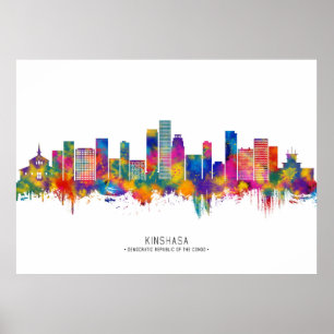 Kinshasa DR Kongo Skyline Poster