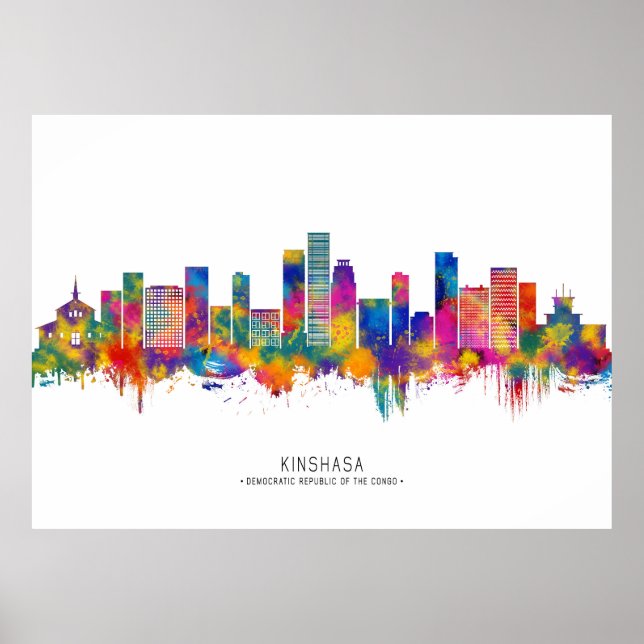 Kinshasa DR Kongo Skyline Poster (Vorne)