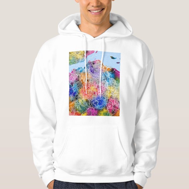 Kinshasa DR Kongo Stadtplan Hoodie (Vorderseite)