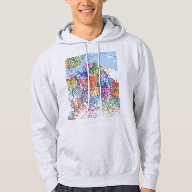 Kinshasa DR Kongo Stadtplan Hoodie (Vorderseite)
