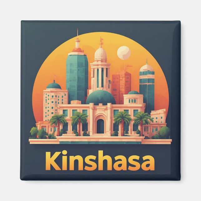 Kinshasa Kongo Reise-Geschenk für Besucher 🗺️ Magnet (Vorne)