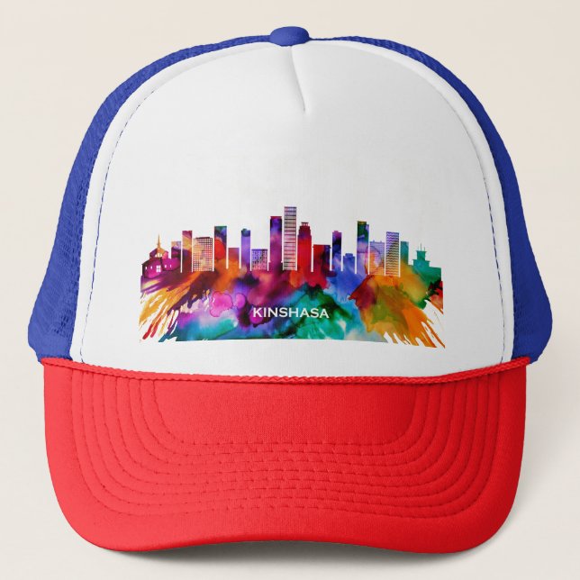 Kinshasa Skyline Truckerkappe (Vorderseite)