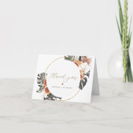 KINSLEY Boho Terracotta Floral Dry Palm Leaf Dankeskarte