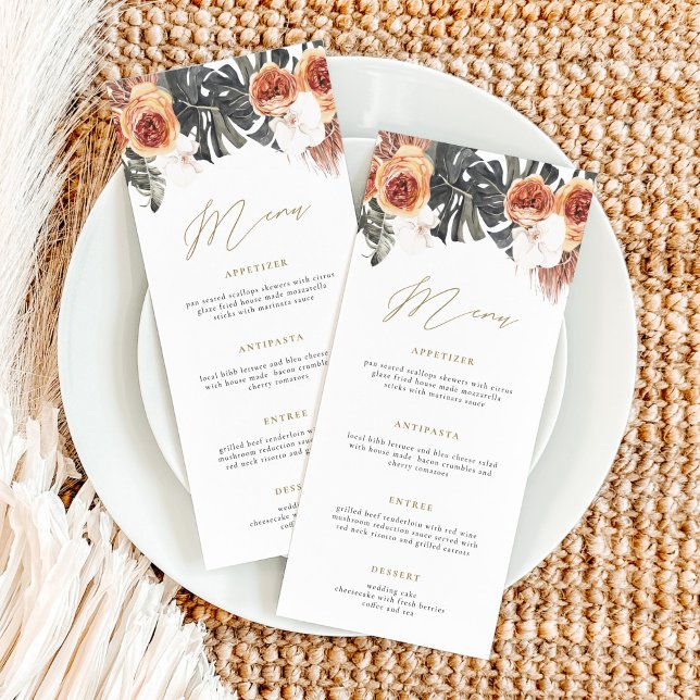 KINSLEY Boho Terracotta Long Wedding Karte (Von Creator hochgeladen)