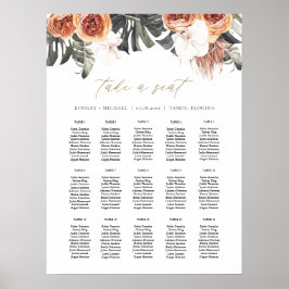 KINSLEY Boho Terracotta Palm Wedding Chart Poster