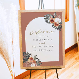 KINSLEY Boho Terracotta Wedding Willkommen Poster