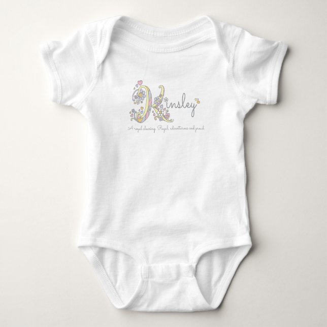 Kinsley Girls nennen personalisiertes Baby Strampler (Vorderseite)