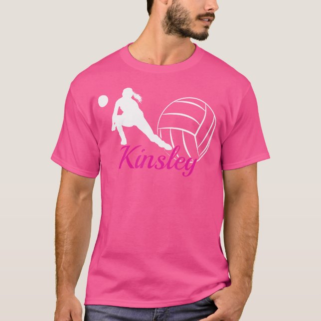Kinsley Name Personalisiert Volleyball T-Shirt (Vorderseite)
