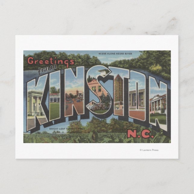 Kinston, North Carolina - Große Briefszenen Postkarte (Vorderseite)