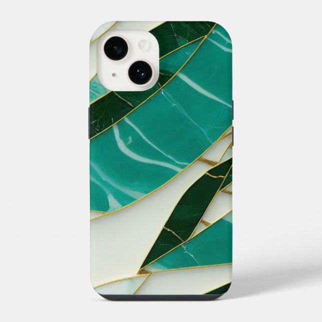 Kintsugi-Ästhetik-Jade-Marmor iPhone Hülle (Rückseite)
