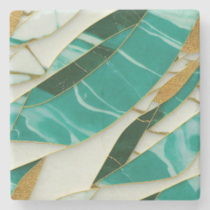 Kintsugi Jade und Marble Steinuntersetzer