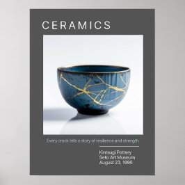 Kintsugi Pottery Poster Series | Grau