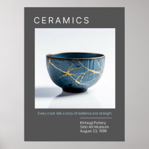 Kintsugi Pottery Poster Series   Grau