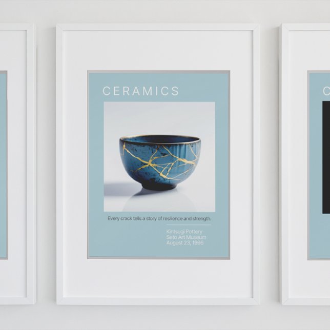 Kintsugi Pottery Poster Series | Weichblau (Von Creator hochgeladen)