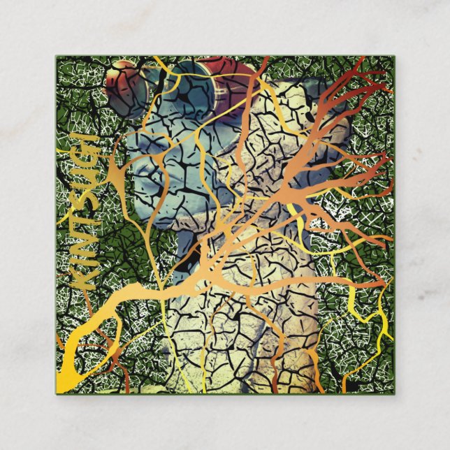 Kintsugi - reparierte Identität Quadratische Visitenkarte (Vorderseite)