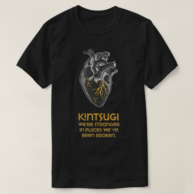 Kintsugi Stronger bei Broken Japanese Pottery Rep T-Shirt (Design vorne)