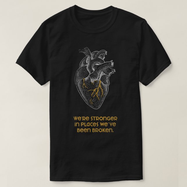 Kintsugi Stronger bei Broken Japanese Pottery Rep T-Shirt (Design vorne)