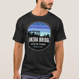 Kinzua Bridge Staat Park Black and Blue Silhouette T-Shirt