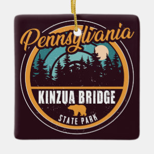 Kinzua Bridge Staat Park Pennsylvania Retro Abzeic Keramikornament