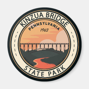 Kinzua Bridge Staat Park Pennsylvania Retro Abzeic Magnet