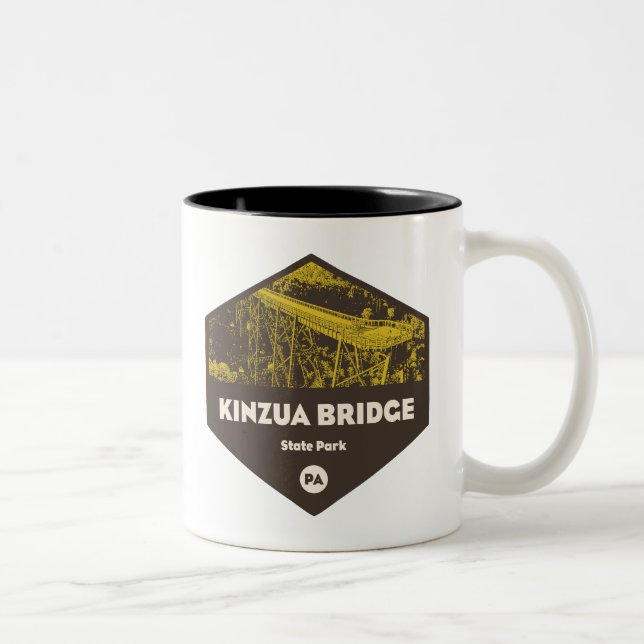 Kinzua Bridge Staat Park Pennsylvania Zweifarbige Tasse (Rechts)