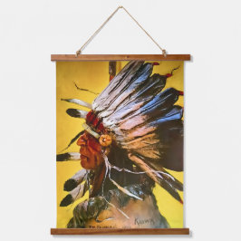 Kiowa Chief  Wandteppich Mit Holzrahmen