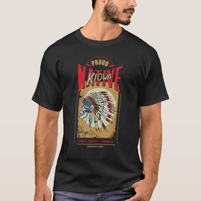 Kiowa Native American Indian Warrior Tribe Proud T-Shirt (Vorderseite)