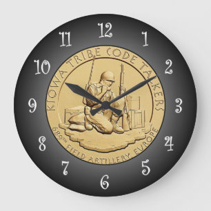 Kiowa Stamm Code Talkers Bronze Medaille ~ Große Wanduhr