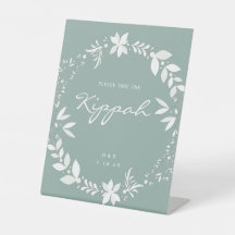 Kippah-Hochzeitszeichen, weißer und grüner Pe