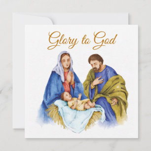 Kippenszene mit Ehre sei Gott Text Karte